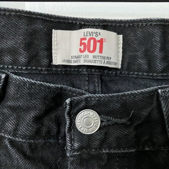 Vintage Levi’s 501 Black Straight Leg Button Fly Jeans 30" Made in Mexico - Picture 5 of 7